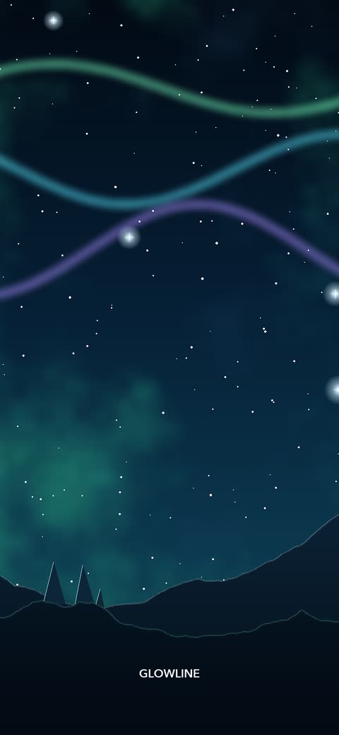 Green, teal and purple aurora ribbons stretch across a starry night sky above dark mountains.